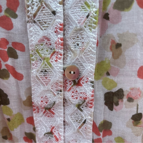 J. Jill Floral Peasant Blouse in Pink, Olive & Coral - Picture 9 of 14